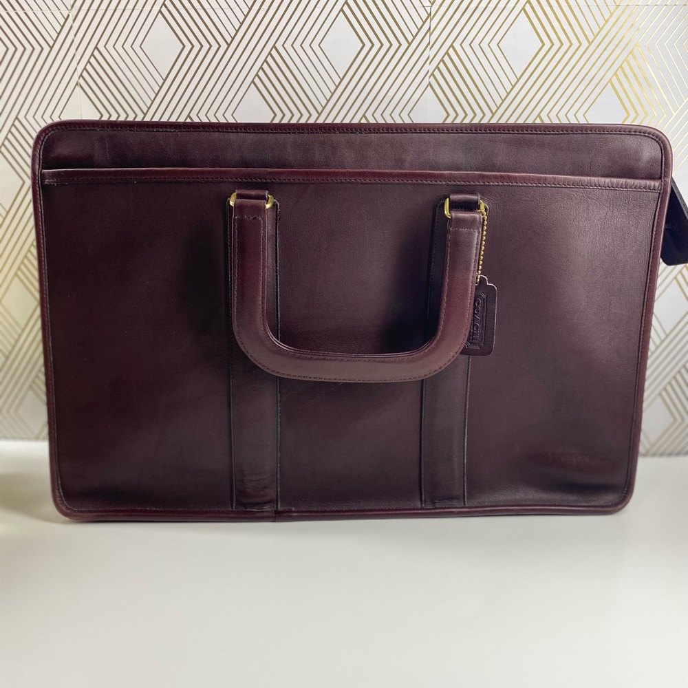 Unisex Coach Vintage Burgundy Embassy Briefcase Oxblood Leather Laptop Bag